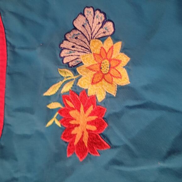 Vintage Womens Bechamel Patio (MuMu) Dress Size M Blue Embroidered Floral Garden - Picture 5 of 6